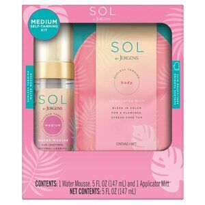Sol by Jergens Medium Self-Tanning Kit/Set Tanner Water Mousse Applicator Mitt